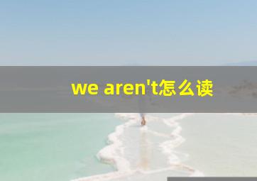 we aren't怎么读